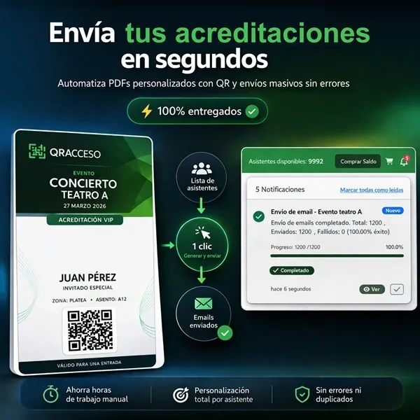 Acreditaciones con QR listas para validar